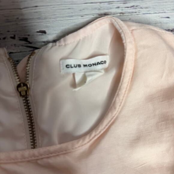 Club Monaco Pink Peplum Sleeveless Linen Blend Blouse Zip Back XS - Picture 2 of 3